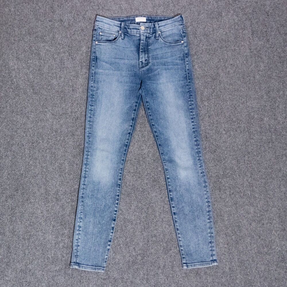 MOTHER The Looker High Rise Ankle Stretch Skinny Jeans Twice Shy Blue Women's 25